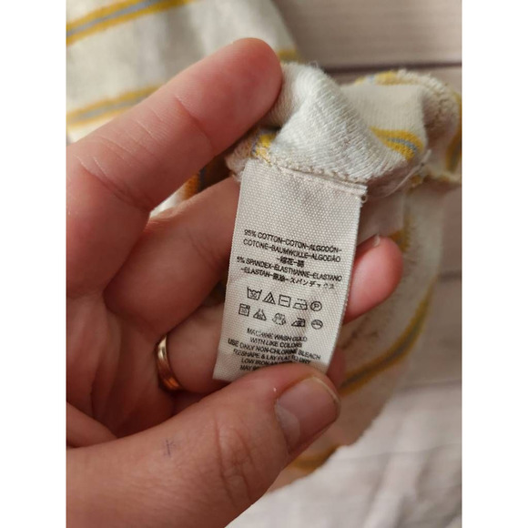 We The Free Womens Tank Top White Yellow Stripe Sleeveless Scoop Neck Stretch S - Picture 6 of 6